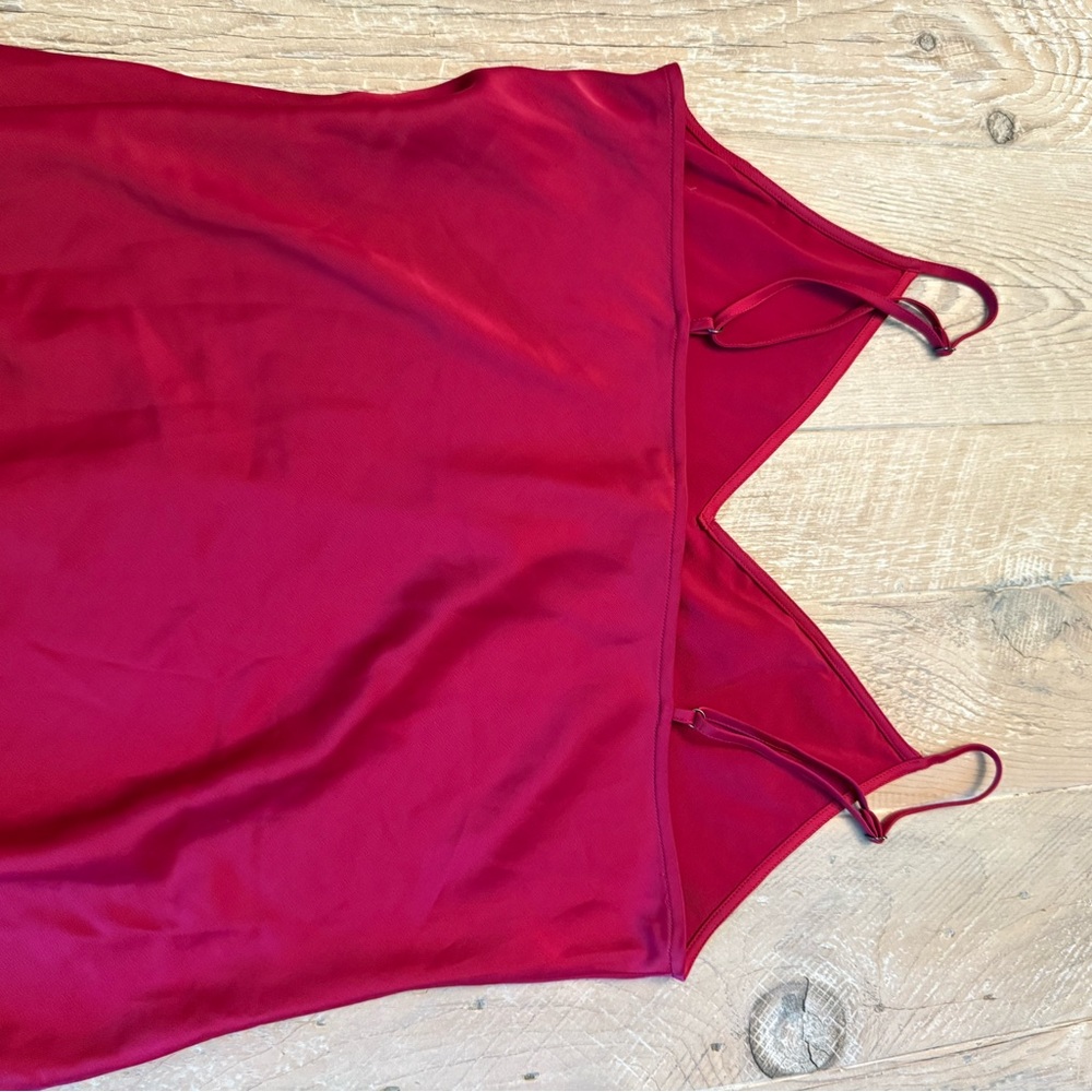 Banana Republic Red Satin Slip Maxi Dress with Side Button Detail 12 NWT - Picture 8 of 8